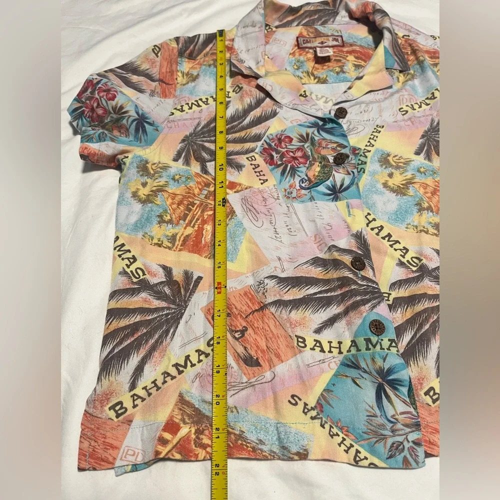 Caribbean Joe Women’s Multicolor Tropical Bahamas SS Button-Down Shirt Size L - Picture 12 of 12